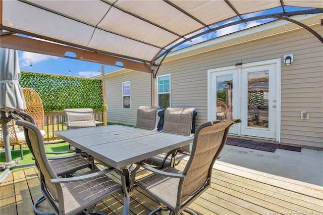 504 Loom Dr, Fayetteville, NC 28306 - wooden terrace featuring outdoor dining area