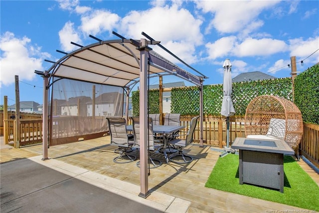 504 Loom Dr, Fayetteville, NC 28306 - view of patio / terrace featuring a fenced backyard and outdoor dining space