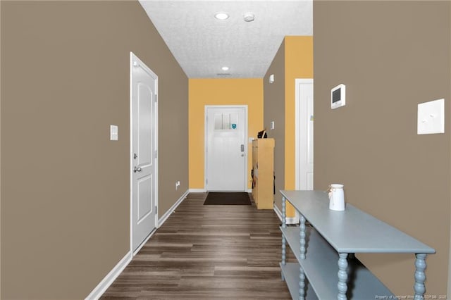 504 Loom Dr, Fayetteville, NC 28306 - corridor with dark wood-type flooring, baseboards, and recessed lighting