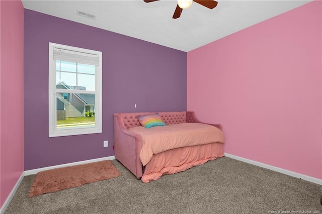 504 Loom Dr, Fayetteville, NC 28306 - bedroom featuring carpet floors, baseboards, and a ceiling fan