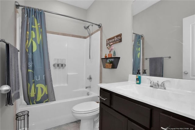 504 Loom Dr, Fayetteville, NC 28306 - bathroom with shower / bath combo with shower curtain, vanity, and toilet