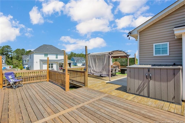504 Loom Dr, Fayetteville, NC 28306 - wooden deck with a pergola and a residential view