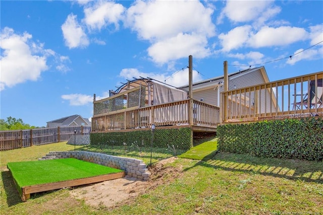 504 Loom Dr, Fayetteville, NC 28306 - view of yard with a deck