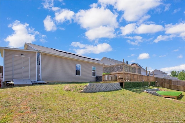 504 Loom Dr, Fayetteville, NC 28306 - back of house with a wooden deck
