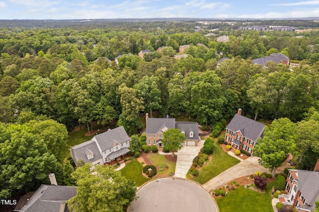 108 Nimbus Ct, Cary, NC 27513 - aerial view of residential area featuring a heavily wooded area