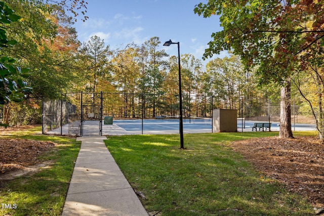 108 Nimbus Ct, Cary, NC 27513 - view of tennis court featuring a gate