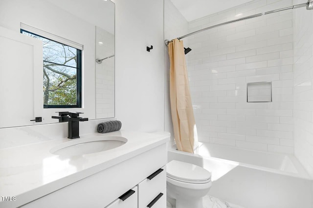 211 W Coporation, Durham, NC 27701 - bathroom with vanity, shower / bath combo with shower curtain, and toilet