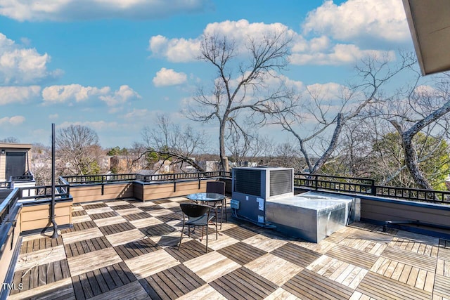 211 W Coporation, Durham, NC 27701 - wooden deck with central AC unit