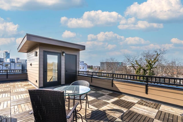 211 W Coporation, Durham, NC 27701 - deck featuring outdoor dining space and a view of city