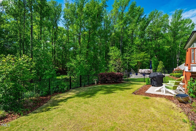 83 Vandalia Ave, Chapel Hill, NC 27516 - view of yard with a fenced backyard and a patio area