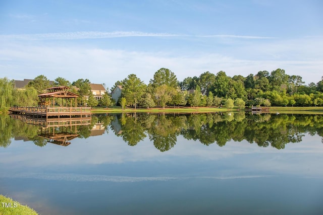 water view with a gazebo