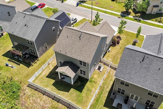 aerial view featuring a residential view