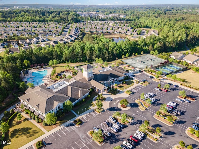 1522 Palmer Hill Dr, Durham, NC 27703 - bird's eye view featuring a view of trees