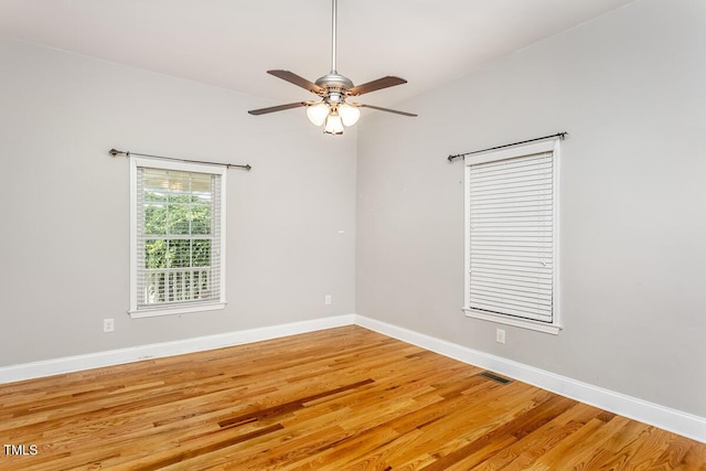 305 Freeman St, Raleigh, NC 27601 - spare room featuring a ceiling fan, light wood-type flooring, and baseboards