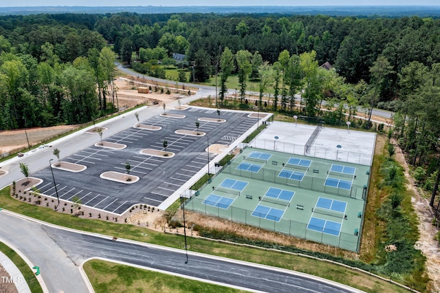 aerial view of a heavily wooded area