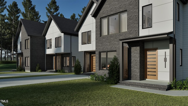 1800 Pershing Rd, Raleigh, NC 27608 - contemporary home with brick siding and a front yard