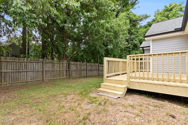 2402 Cynthia Dr, Durham, NC 27704 - view of yard featuring a fenced backyard and a deck
