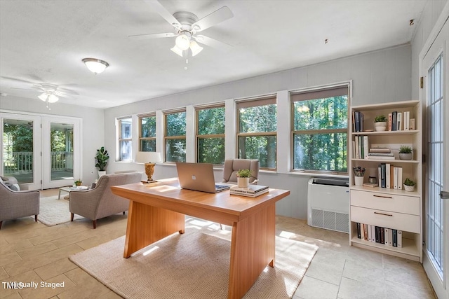 5124 Lazywood Ln, Durham, NC 27712 - office featuring ceiling fan and light tile patterned flooring