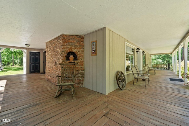wooden deck featuring a porch