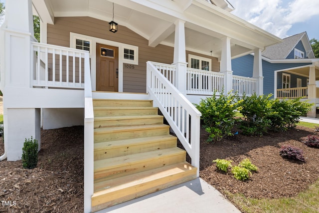 1005 Forrestal Pl, Durham, NC 27707 - doorway to property with a porch