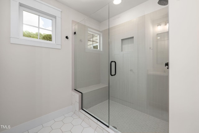 1005 Forrestal Pl, Durham, NC 27707 - full bathroom with a shower stall and tile patterned floors