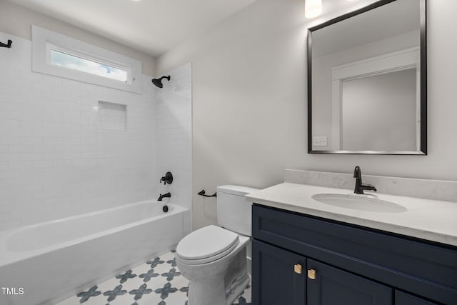 1005 Forrestal Pl, Durham, NC 27707 - full bathroom with vanity, washtub / shower combination, and tile patterned floors