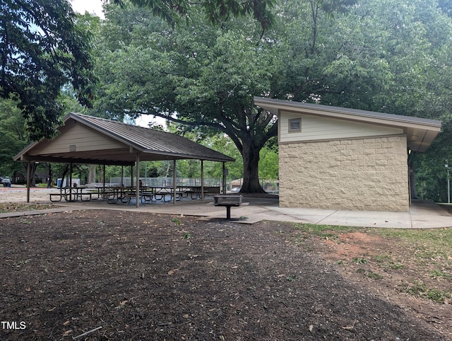 view of community with a gazebo