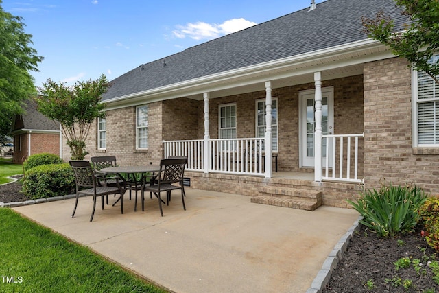 exterior space with covered porch