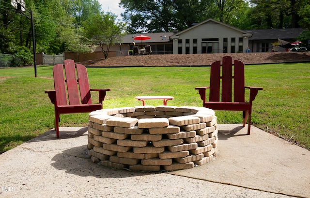 11 Pine Forest Dr, Siler City, NC 27344 - view of patio / terrace featuring an outdoor fire pit