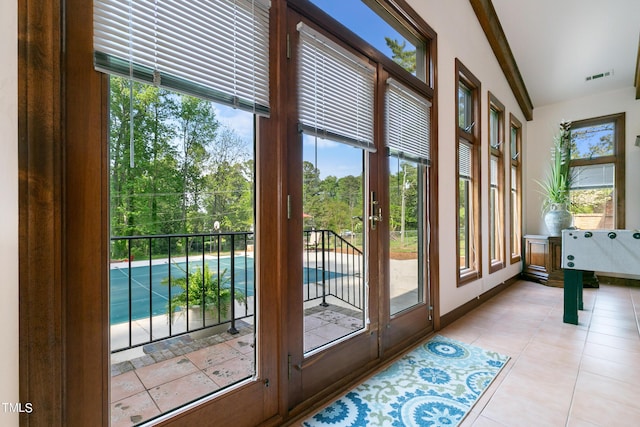 11 Pine Forest Dr, Siler City, NC 27344 - doorway to outside with visible vents and light tile patterned floors
