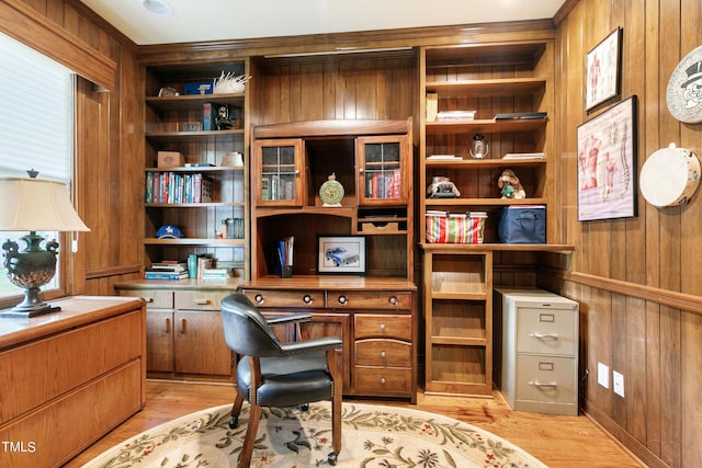 11 Pine Forest Dr, Siler City, NC 27344 - office featuring wooden walls and light wood finished floors
