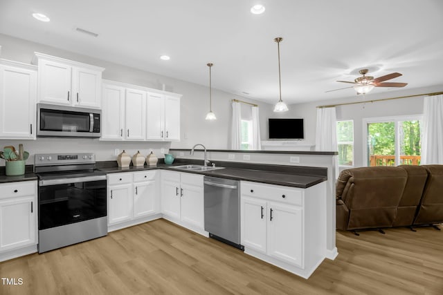 1305 Montreux Ct, Mebane, NC 27302 - kitchen with open floor plan, a sink, a peninsula, and stainless steel appliances