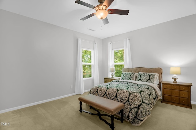 1305 Montreux Ct, Mebane, NC 27302 - carpeted bedroom with baseboards, visible vents, and ceiling fan