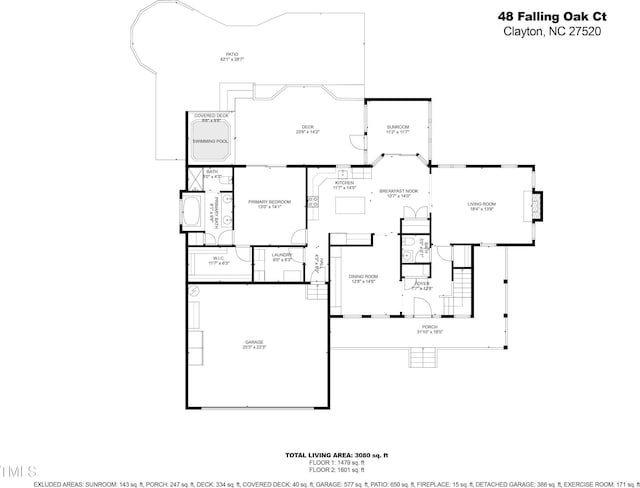 48 Falling Oak Ct, Clayton, NC 27520 - room layout