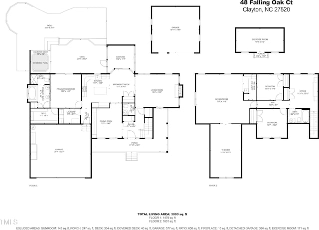 48 Falling Oak Ct, Clayton, NC 27520 - room layout