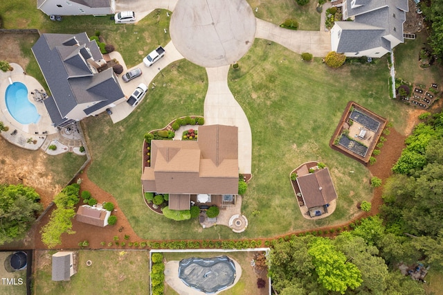 48 Falling Oak Ct, Clayton, NC 27520 - aerial view of property's location with a pool area