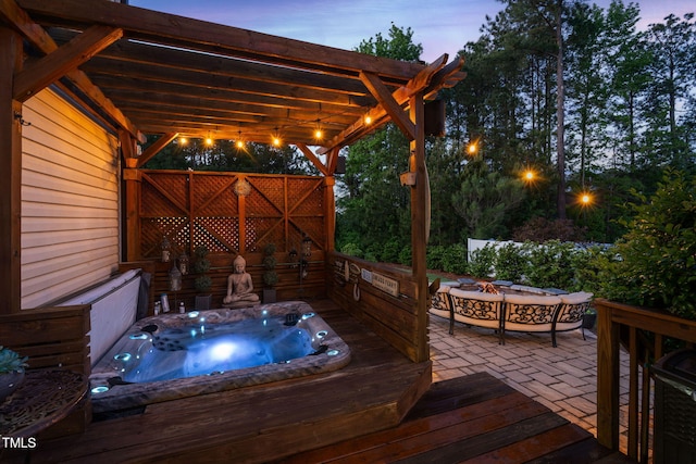 48 Falling Oak Ct, Clayton, NC 27520 - wooden deck featuring an outdoor fire pit