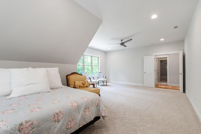 197 Boxwood Dr, Pittsboro, NC 27312 - carpeted bedroom featuring recessed lighting, baseboards, and a ceiling fan
