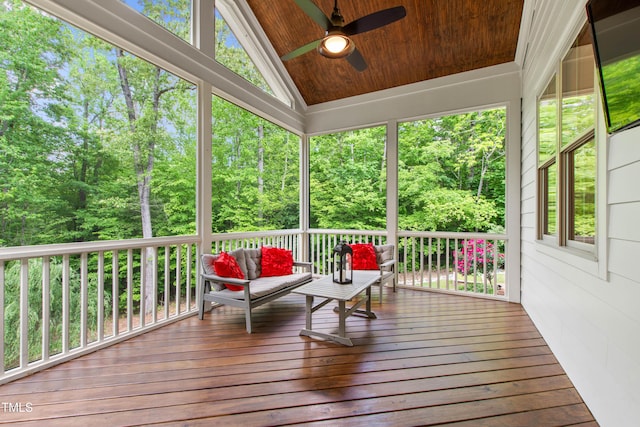 197 Boxwood Dr, Pittsboro, NC 27312 - deck with a ceiling fan