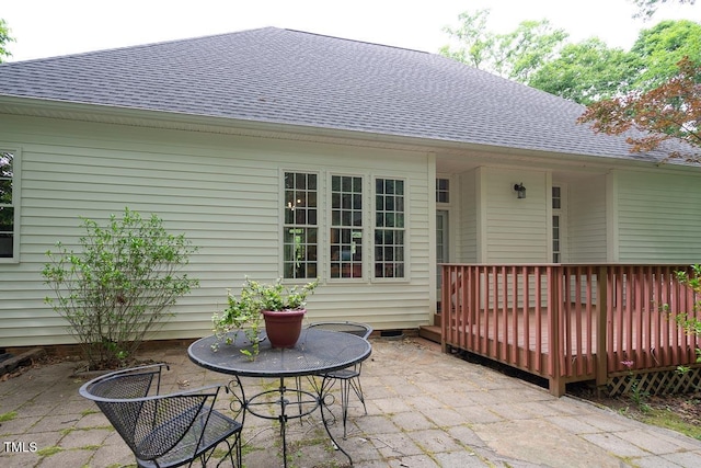 view of patio featuring a deck