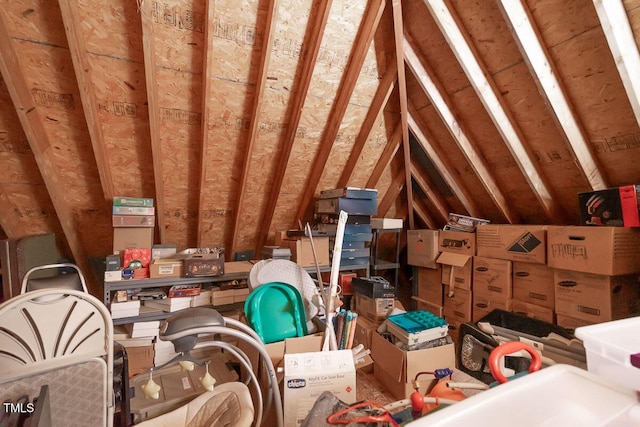 view of unfinished attic
