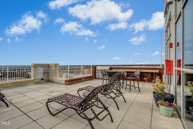 view of patio with area for grilling