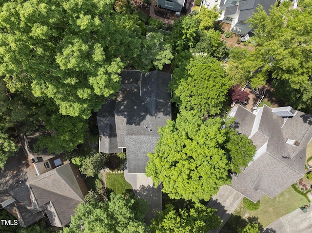 drone / aerial view with a residential view