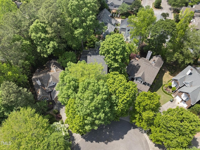 aerial view with a residential view