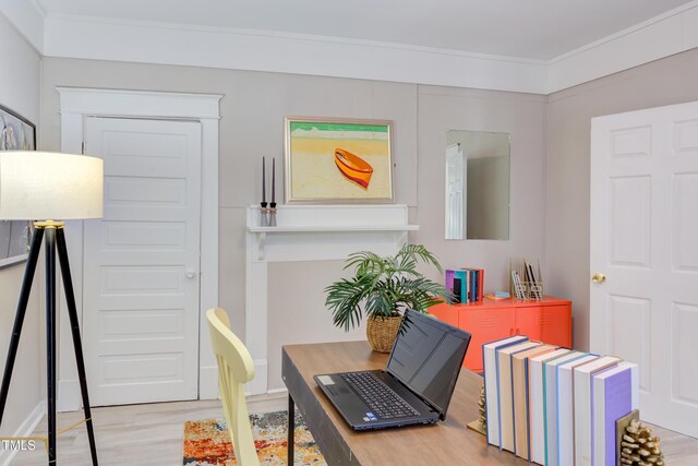 919 Orient St, Durham, NC 27701 - office area with wood finished floors and ornamental molding