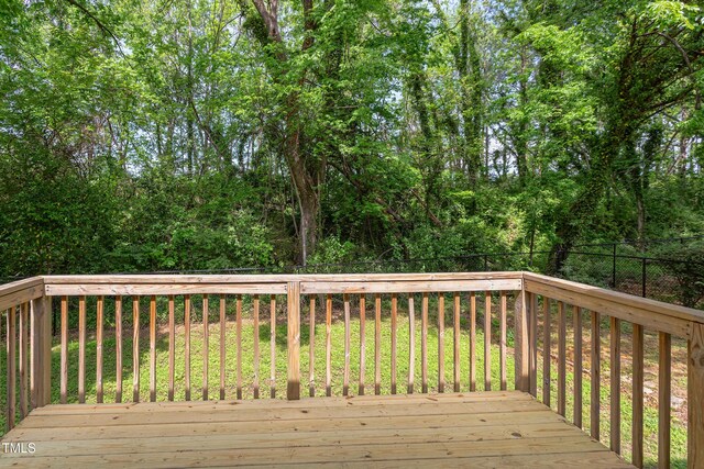 919 Orient St, Durham, NC 27701 - deck with a fenced backyard and a lawn