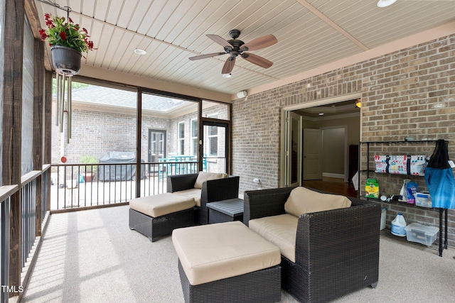 120 Wood Lake Dr, Fuquay Varina, NC 27526 - sunroom / solarium with a ceiling fan
