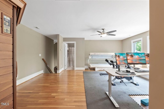 120 Wood Lake Dr, Fuquay Varina, NC 27526 - living area featuring ceiling fan, baseboards, light wood finished floors, and visible vents