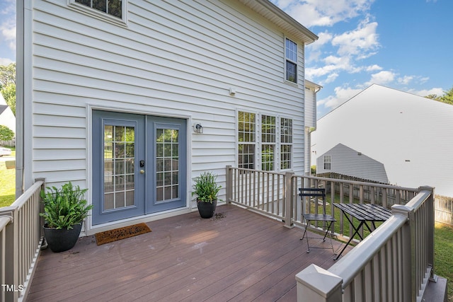 deck featuring french doors
