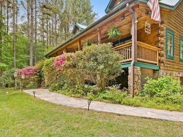 3009 Pleasant Hill Church Rd, Siler City, NC 27344 - view of home's exterior featuring a yard and log exterior